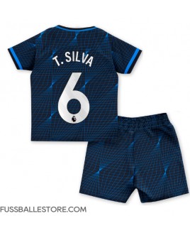 Günstige Chelsea Thiago Silva #6 Auswärts Trikotsatzt Kinder 2023-24 Kurzarm (+ Kurze Hosen)
